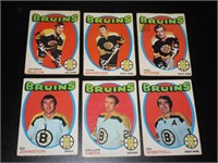 6 1971 72 OPC Hockey Cards Boston