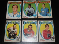 6 1971 72 OPC Hockey Cards Buffalo Philadelphia