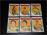 6 1971 72 OPC Hockey Cards California
