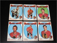 6 1971 72 OPC Hockey Cards Chicago