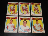 6 1971 72 OPC Hockey Cards Detroit