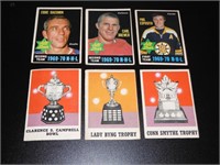 6 1970 OPC Hockey Cards All Star & Trophy