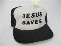 Vintage Snapback Trucker Hat - Jesus Saves Print