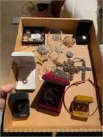 Flat of Miscellaneous Costume Jewelry