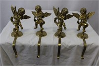 Brass angel stocking hooks