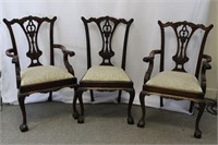 Chippendale Carver style wooden dining chairs