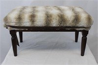 Small faux fur bench