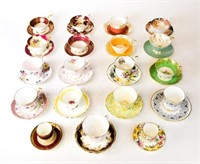 Grouping of English Bone China Cups & Saucers