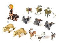 Grouping of Metal Animal Figurines