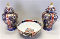 3 Piece Imari Japanese Porcelain Grouping