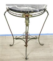 French Style Marble & Iron Console Table
