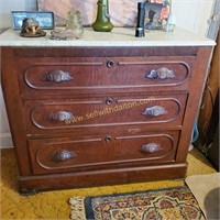 Marble top dresser 35'"tx39"wx18"d