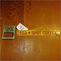 Red Spot Coffee signa and mail box cover