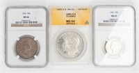 Coin 3 Graded Coins - NGC & ANACS - Silver!