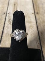 925 Sterling Silver “Heart Shaped Stone” Ring