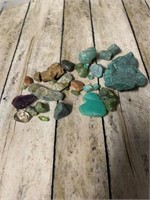 Lot of Small Stones Including Jade,Emerald,