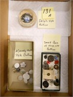 10 Early MOP Style Buttons, Small Misc. Box of