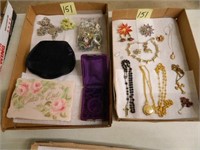 2 Flats of Assorted Vintage/Parts/Jewelry Boxes