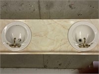 BATHROOM VANITY TOP WITH SINKS AND FAUCETS