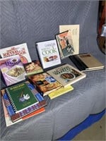 Cookbooks, Popular Mechanics book, air pump, etc.