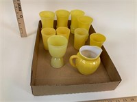 Yellow Pitcher & Cups