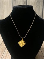 EverRich 24k Gold Flower Pendant on 14k Gold Chain