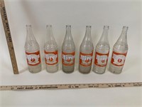(6) Hires Root Beer Bottles 1pnt