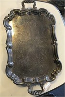 Silver Plated Engraved Serving Tray
