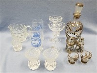 Nice lot of glassware including Italian silver and