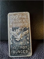10 Troy Ounce .999 Fine Silver Bar APM