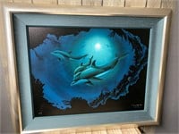 Robert Wyland “Dolphin Sea” Oil on Canvas Signed