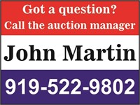 Auction manager-John Martin-919-522-9802