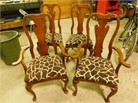 4 Thomasville Dining Chairs (zebra print)