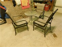3-Chair & Table (metal & glass) Patio Set
