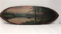 Calm Lake Painting-on wood-