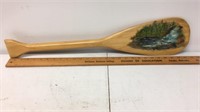 Hand painted Miniature fishing oar art signed SM