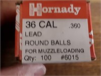 HORNADY 36CAL .360 LEAD ROUND BALLS #6015