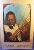 1991 Blues Artist Robert Johnson Portrait W/Guitar