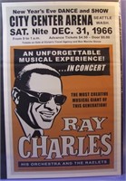 Replica 1966 Ray Charles Live in Seattle Poster