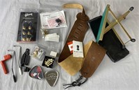 Group of Guitar Parts and Accessories