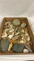 Flat of Indian artifacts
