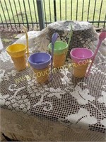 Ice cream  cups with spoons