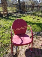 Vintage red metal chair