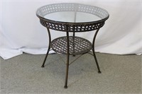 Metal & Wicker Outdoor Table