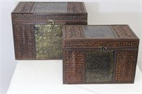 Wood & Wicker Decorative Storage Boxes