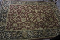8' x 10' Red & Tan Floral Rug