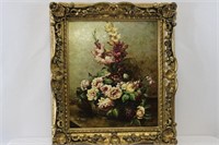 Flower in Vase Fine Original Oil Painting