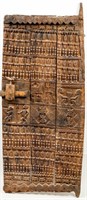 African Dogon Carved Wood Granary Door, Mali