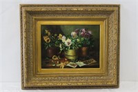 Prestige Arts Original Oil Flowers in Pots