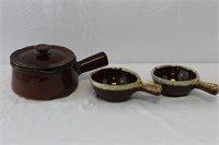Ceramic Serving Bowl & Soup Bowls